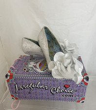 Irregular Choice Silver Floral Wedding Shoes Size 38
