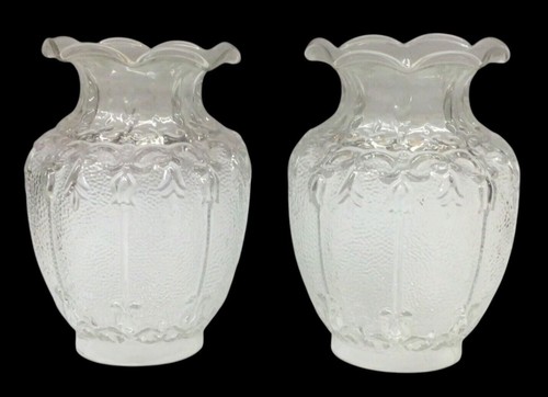 Pair antique glass oil - of,