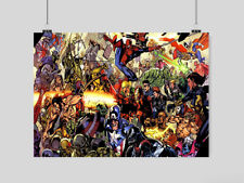 MARVEL SUPERHEROES COLLAGE  POSTER COMIC BOOK HEROES VILLIANS A3 A4 SIZE