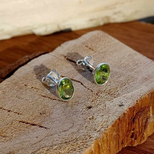 Sterling silver oval faceted - silver,