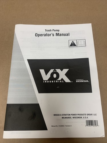 Trash pump operators manual - trash,