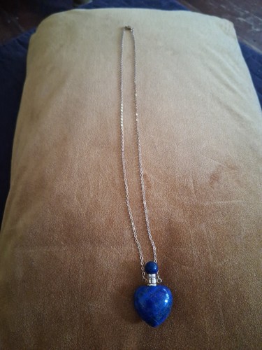 Perfume bottle necklace lapis - perfume,