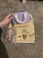 Glossy Lilac Mini Monogram Alma Top Handle Handbag