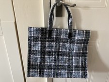 Tom And Eva Grey Tartan Tote Bag New