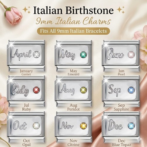Italian birth stone - charms, 9mm