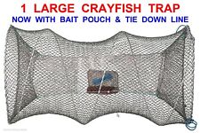 1 LARGE RT CRAYFISH TRAP+LINE LIVE BAIT LOBSTER POT PRAWN CRAB KEEP DROP NET