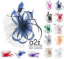 Women Fascinator Headband Hair Clip Veil Flower Net Hat Wedding Race Royal Ascot