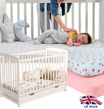 Cot Fitted Crib Sheets Patterned 100% Cotton Bed Cover 70x140cm infant & Toddler