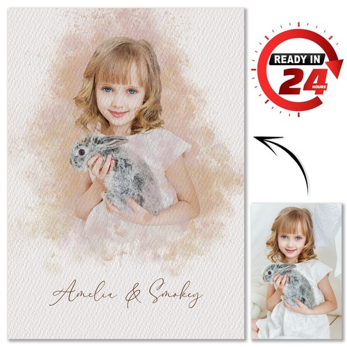 Custom watercolor portrait