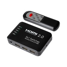 Maplin HDMI Switch 5 Ports In 1 Port Out 4K Ultra HD @60Hz with Remote Control -