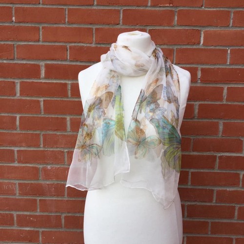 Unbranded butterfly silk scarf - unbranded,