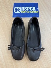 BNWOB Marks & Spencer Footglove Ballet Style Wedge Heel Leather Brown Shoe 4 37