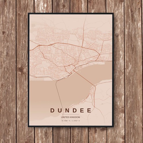 Dundee map art print - map,