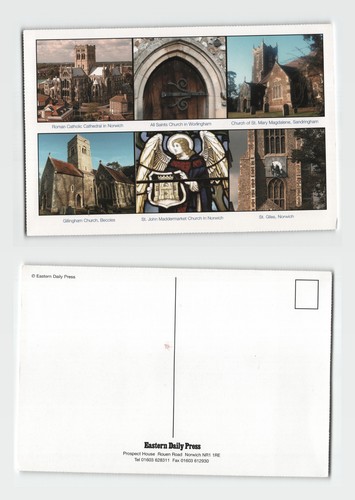 Postcard norfolk churches - postcard,