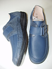 DAMART new derby flat walking dark blue comfort ladies shoes bnwob size 8 E 42 