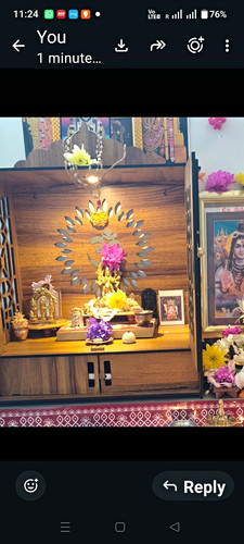 Wooden hindu pooja mandir - mandir, wall