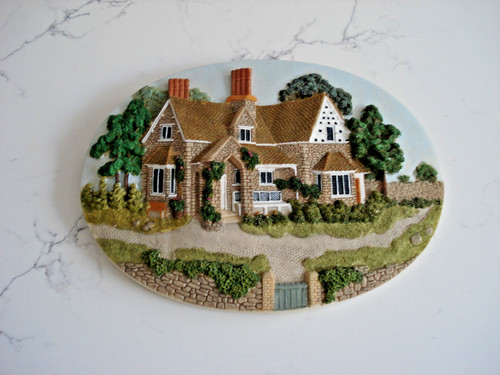 Country cottage chalkware - country,