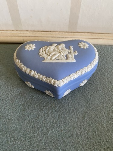 Wedgwood blue jasperware heart - wedgwood,