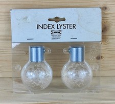 Ikea Index Lyster Curtain Rod Finials 200.281.02 Bubble Clear Sealed