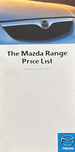Mazda price list brochure - uk,