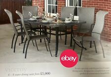 HUGE Discount !! RRP £1,000 !!  Wicker Garden 6 Dining Table and Chairs ~ Grey