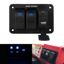 2 Gang Toggle Rocker USB