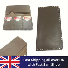 Mens Genuine Long Stitched  Cow Leather Slim Wallet Credit Card Holder
