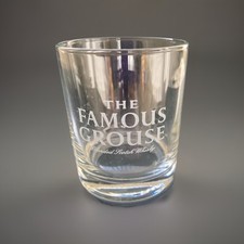FAMOUS GROUSE WHISKY GLASS/TUMBLER ETCHED-PUB BAR HOME SCOTCH WHISKEY CLEAR MUG