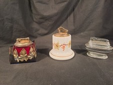 Three vinyage table lighters - table,