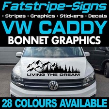 to fit VW CADDY ADVENTURE MOUNTAIN BONNET STICKERS GRAPHICS CAMPERVAN DAY VAN
