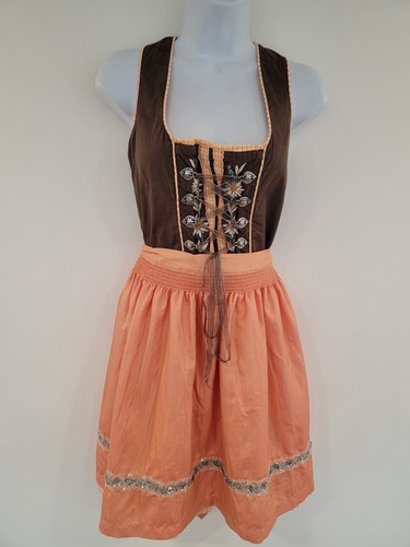 Vintage dress dirndl brown - dirndl,