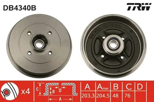 Brake drum db4340b trw for - brake,