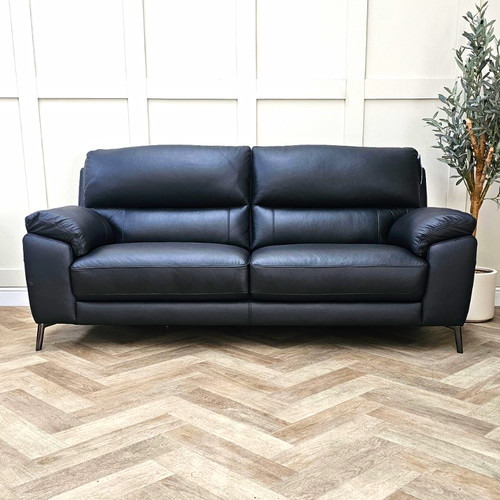 Lesta black leather seater - lesta,