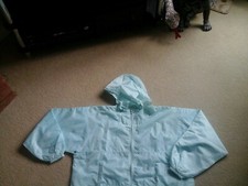 Ladies mac size 18 Pre owned Lightweight, Pale Blue. Packable  Two Large Pockets