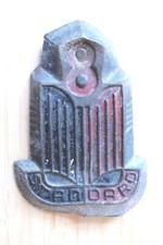 STANDARD 8 EIGHT VINTAGE / CLASSIC CAR FRONT / BONNET BADGE 8x11.5cm.