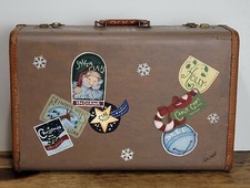 vtg HANDPAINTED LEATHER