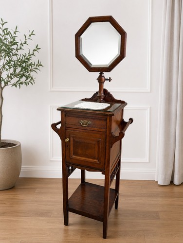 Antique oak edwardian shaving - oak,