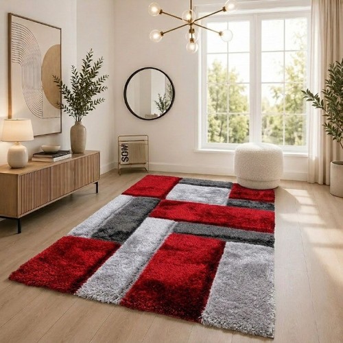 Shaggy rug block stripe - shaggy,