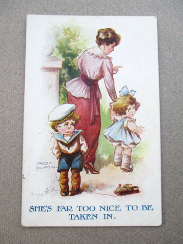 Comic postcard children hms - children,