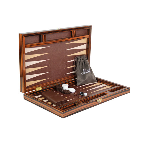 Leather regal backgammon set - leather,