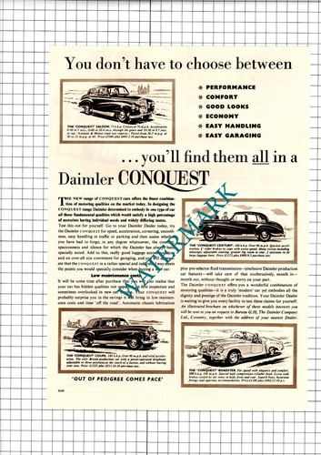 Daimler conquest car advert - daimler,