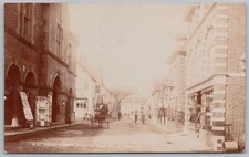CHURCH STRETTON High Street & Town Hall, Shropshire RP Postcard Posted 1908