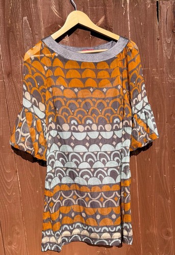 Monsoon silk tunic - top, orange