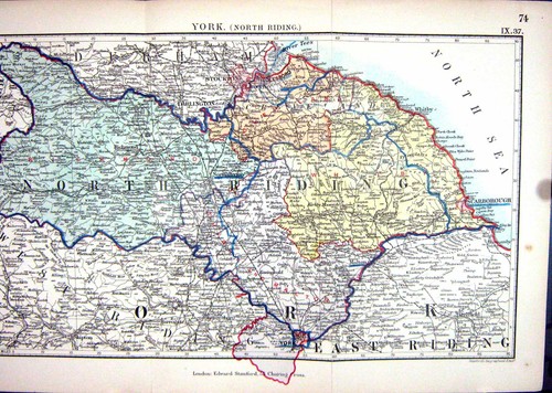 Antique print stanford map - print,