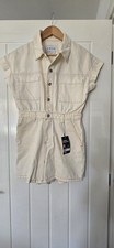 Size 8 White denim Playsuit