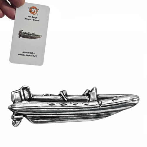 Rib boat pin badge pewter - rib,