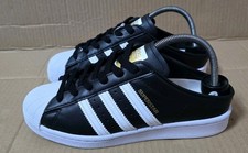 NEW ADIDAS SUPERSTAR TRAINERS SIZE UK 5.5 BLACK & WHITE SLIP ON MULES NEW