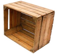 BARGAIN CLEARANCE WOODEN VINTAGE APPLE CRATES FOR STORAGE, SHELVES, DISPLAY