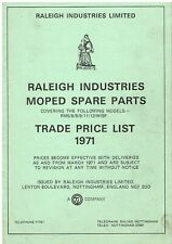 RALEIGH RM5 RM6 RM8 RM9 RM11 RM12 WISP SPARE PARTS ORIG. 1971 FACTORY PRICE LIST