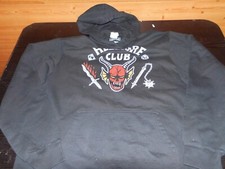 Netflix Official Stranger Things Hellfire Club Vintage Hoodie  - Black